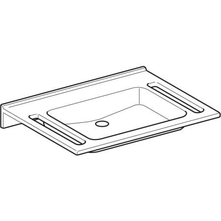 GE Publica WT, eckiges Design, m. Auss. 70x55cm, o. Hl., o. Ül., weiß