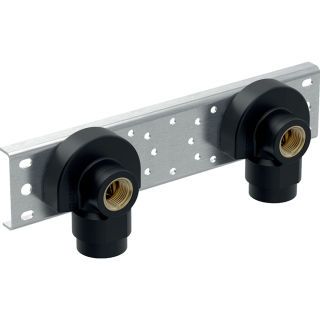 GE Anschlusswinkel 90Gr mit AG MF vormont. 2fach, Rg R1/2-Rp1/2 AD=10cm