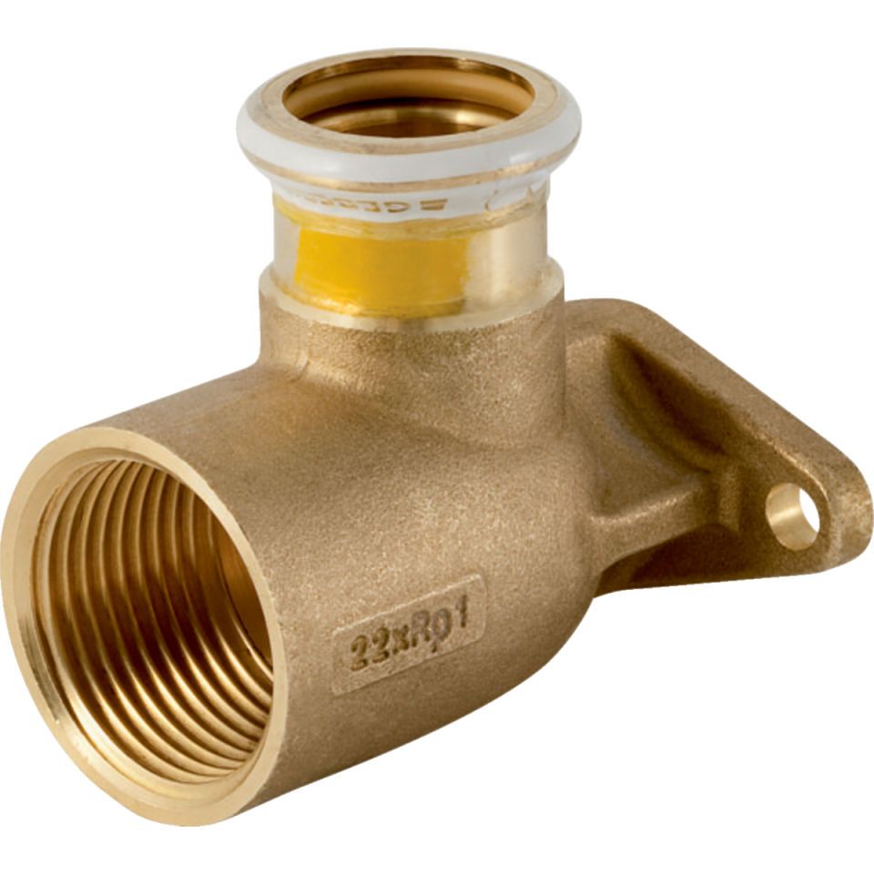 GE Mapress Kupfer Anschlusswinkel 90Gr abgesetzt, Lochkreis 50mm (Gas) d28-Rp1