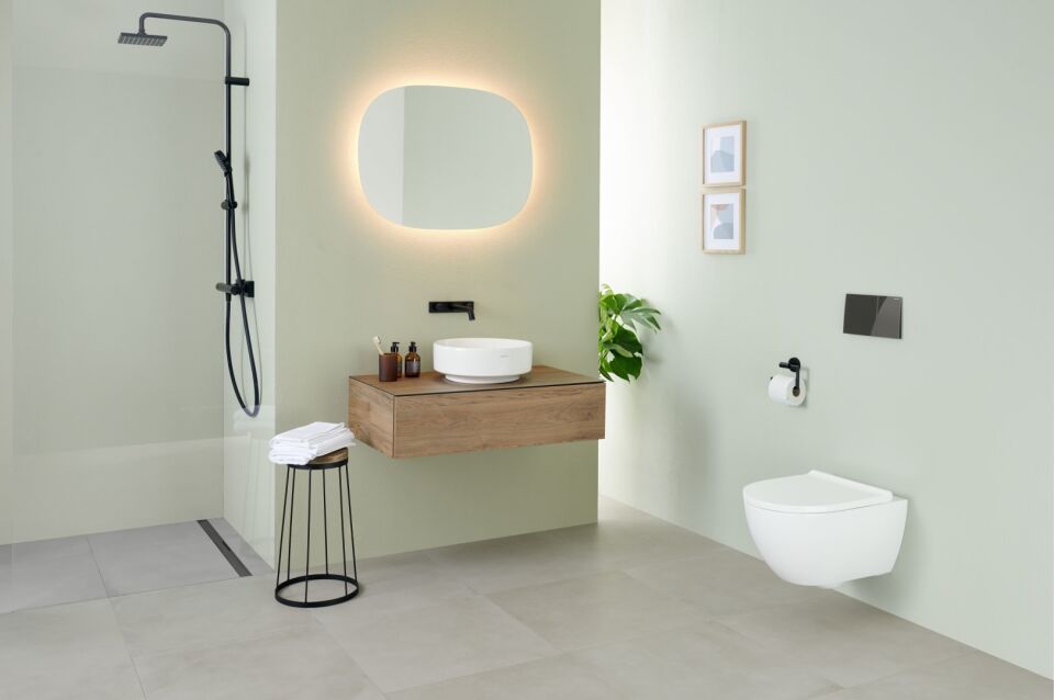 GE Option Oval Lichtspiegel, ind. Bel. 60x80x3,1cm