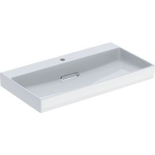 GE ONE Waschtisch 90x48cm, CleanDrain m. Hl., o. Ül., weiß, KeraTect/weiß glzd