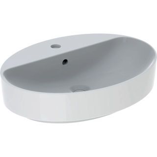 GE VariForm Aufsatzwaschtisch, oval mit Hahnlochbank, 60x45cm, m. Ül., weiß