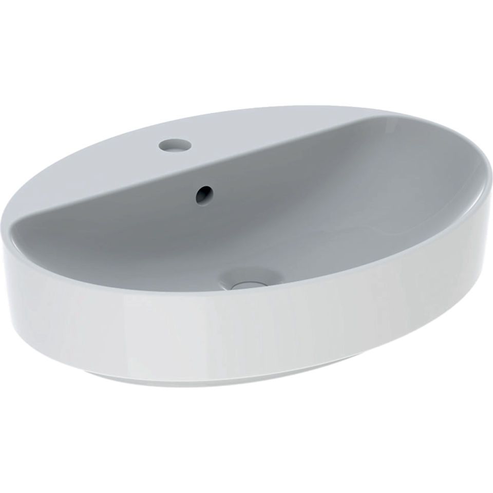 GE VariForm Aufsatzwaschtisch, oval mit Hahnlochbank, 60x45cm, m. Ül., weiß