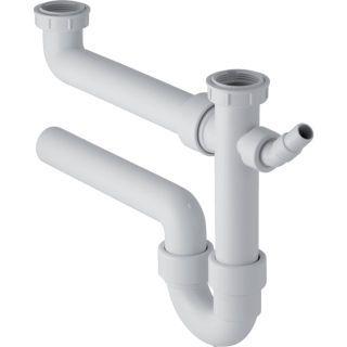 GE Rohrbogengeruchsverschluss für zwei Spülbecken Abgang horiz. G1 1/2x50 OM