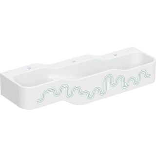 GE Bambini Spiel/Waschlandschaft B:140cm 3 Waschpl., tieferes B re, 3 Hl., grün