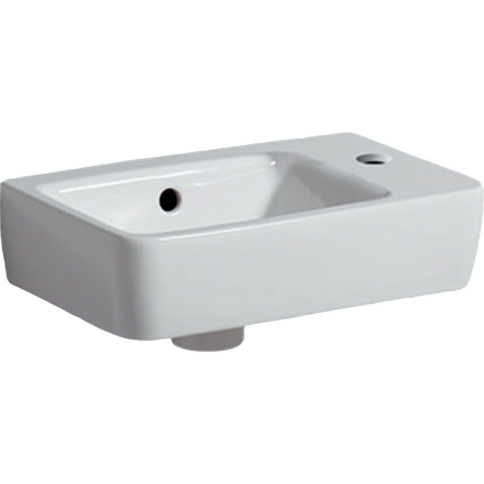 GE Renova Compact HWB, verk. Ausladung 40x25cm, Hl. rechts, m. Ül., weiß