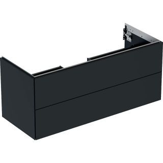 GE ONE Unterschrank für WT/-Platte 2 Schubl., 118,4x50,4x47cm, schwarz matt
