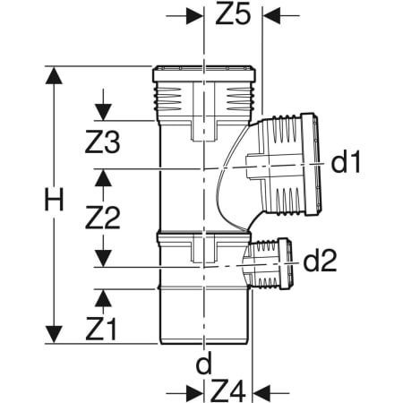 GE Silent-PP Kombiabzweig 87,5Gr d90/90/50