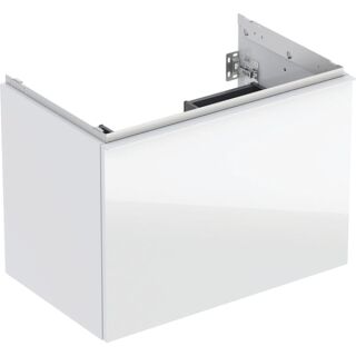 GE Acanto US für WT B:75cm, 1 Schubl. 1 i.Schubl., weiß hgl./Glas weiß