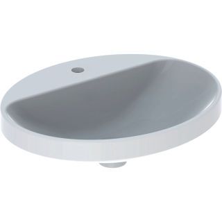 GE VariForm Einbauwaschtisch, oval mit HLB, 55x45cm, o. Ül., weiß gl