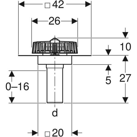 GE Pluvia Dachwassereinlauf mit Anschlussblech