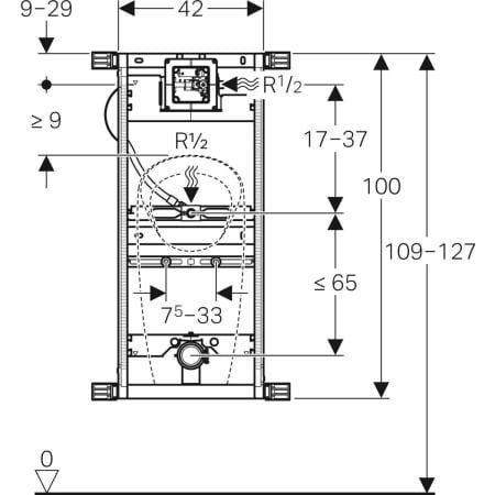 GE Kombifix Element für Urinal 109-127cm Universal, für Sprühkopf