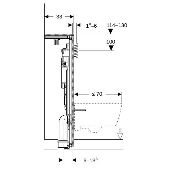 GE GIS Element für Wand-WC