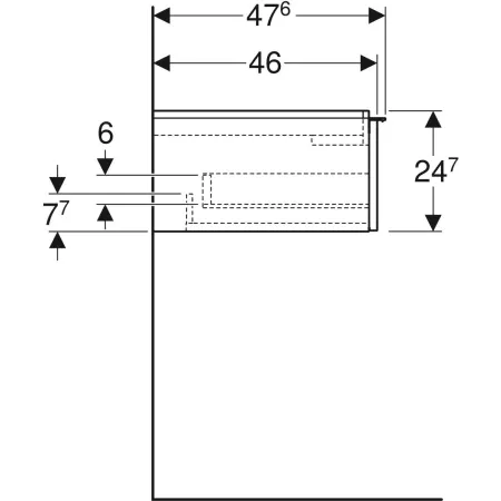 GE iCon Unterschrank für WT, 1 Schubl. 59,2x24,7x47,6cm, lava