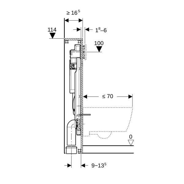 GE GIS Element für Wand-WC