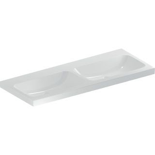 GE iCon Light Doppelwaschtisch 120x48cm ohne Hahnloch, ohne Überlauf, weiß