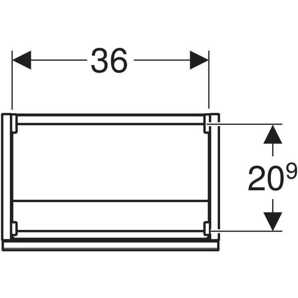 GE Acanto US für HWB B:40cm, m. 1 Tür lava matt/Glas lava