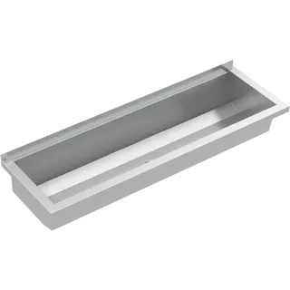 AR Waschrinne, PLANOX, Edelstahl, W.-Mont., 1000x210x382 mm, o. Arm-bank