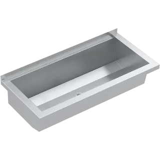 AR Waschrinne, PLANOX, Edelstahl, Wandmonatge, 800x210x382 mm, o. Arm-bank