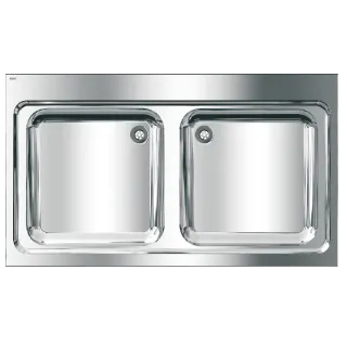 AR MAXIMA Gewerbespüle, Edelstahl, 2 Becken