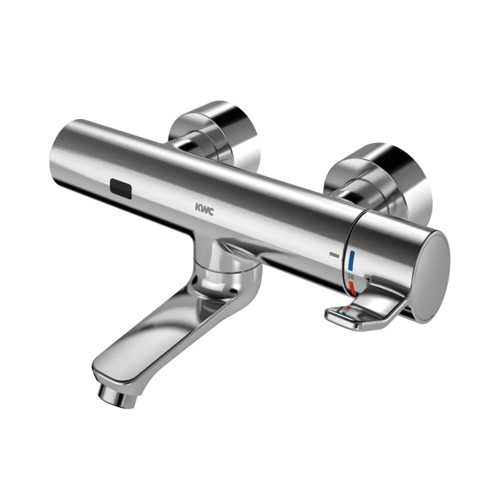 AR Wandbatterie, F4, elek., Thermostat, Schwenkauslauf, 210 mm, Batterie
