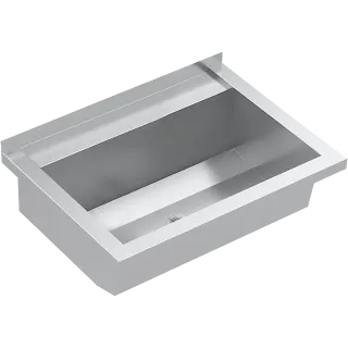 AR Waschrinne, PLANOX, Edelstahl, W.-Mont., 600x210x442 mm, m. Arm-bank