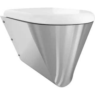 AR T-WC, CAMPUS, Edelstahl, wandhängend, 360x409x500 mm, weißer Sitz
