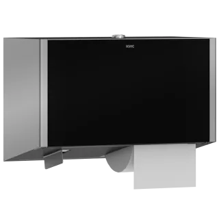 AR WC-Doppelrollenhalter, EXOS, Edst., 280x193x147 mm, AP, Front ESG schwarz