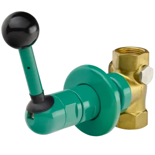 AR Notduschventil, Unterputz, grün, 60 l, Kipphebel, Einbautiefe 35-60 mm