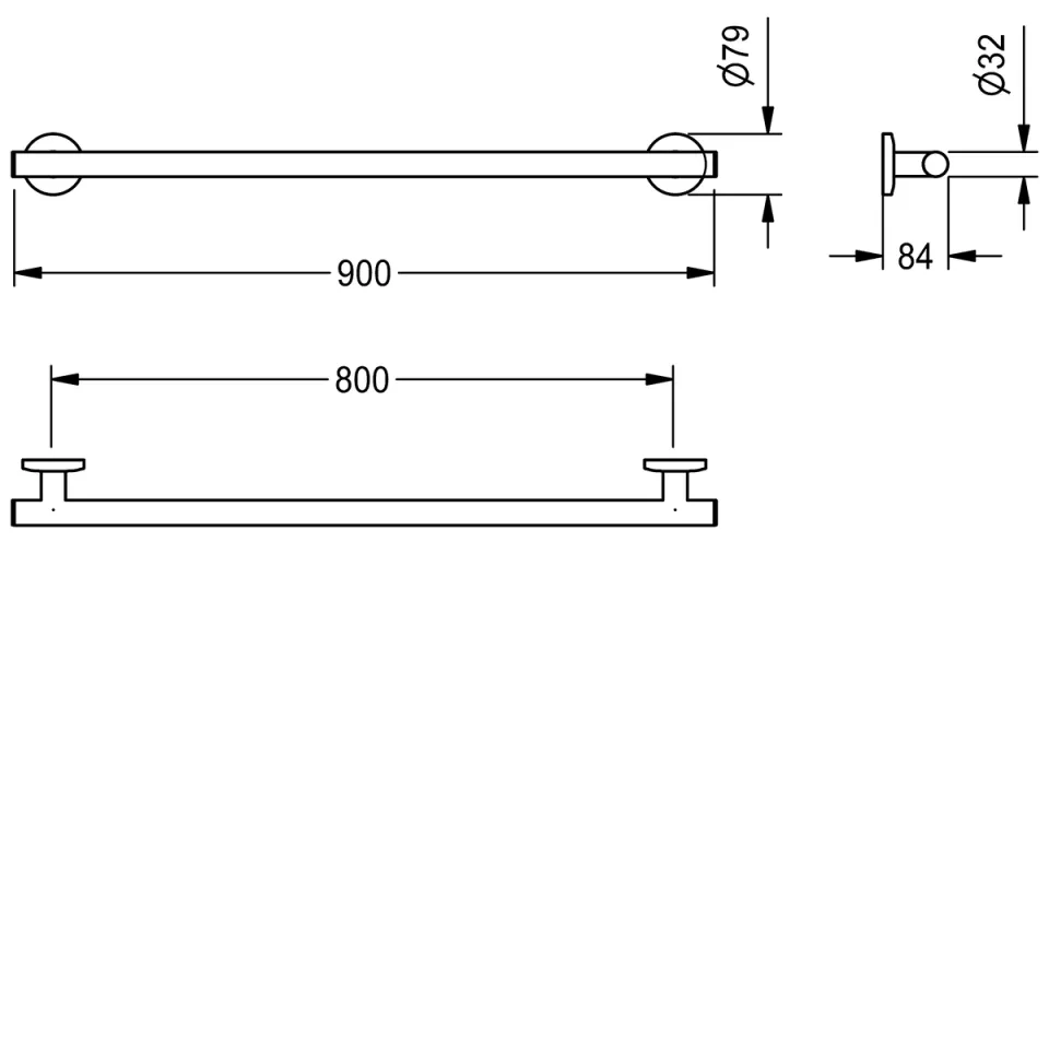 AR Haltegriff, MEDCARE, Edelstahl, grau, 900x79x84 mm, Griffbreite 900 mm