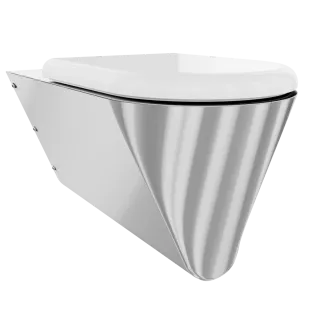 AR T-WC, CAMPUS, Edelstahl, wandhängend, 360x407x700 mm, Sitz weiß, barrierefrei