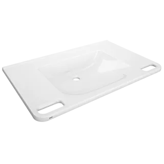 AR Einzelwaschtisch, MEDCARE, MIRANIT, 850x150x550 mm, weiß, Griff