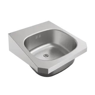 AR Einzelwaschtisch, ANIMA, Edelstahl, 400x150x452 mm, o. Hahnl., m. Überl.