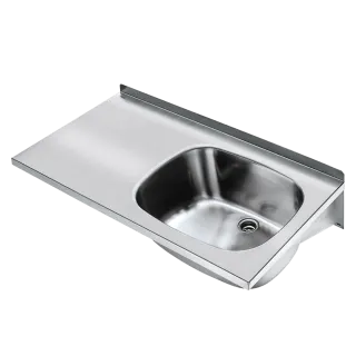 AR Mehrzweckbecken, SIRIUS, Edelstahl, 1000x230x500 mm, Ablagefläche links