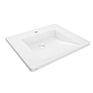 AR Einzelwaschtisch, EXOS, MIRANIT, 600x125x500 mm, weiß, Hahnloch