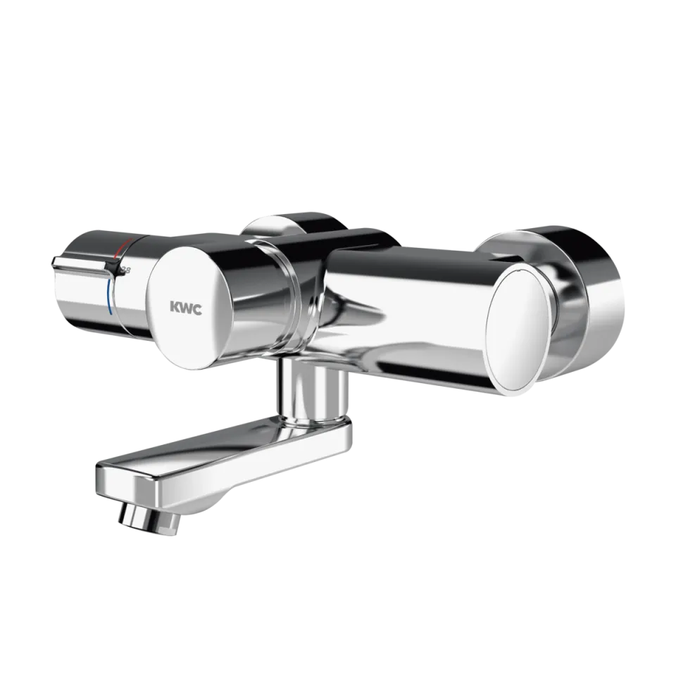 AR Wandbatterie, F5, hydr., Thermostat, Schwenkauslauf, 195 mm, für C-Modul