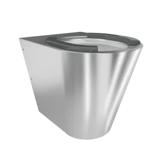 AR T-WC, CAMPUS, Edelstahl, wandhängend, 360x412x500 mm, Sitzbacken, S. bodenlang