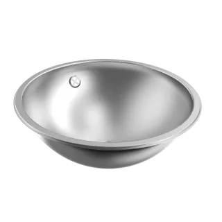 AR Rundbecken, RONDO, Edelstahl, 456x165 mm, Überlauf, seidenmatt