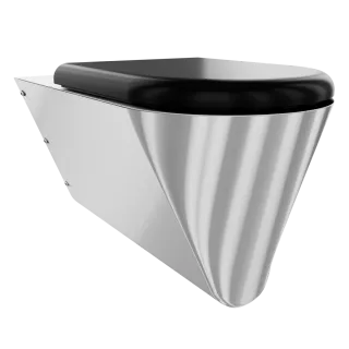 AR T-WC, CAMPUS, Edelstahl, wandhängend, 360x407x700 mm, Sitz schw, barrierefrei