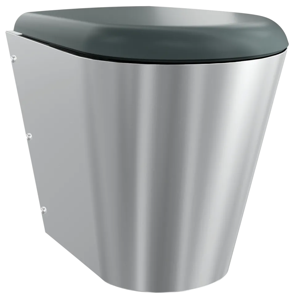 AR CAMPUS T-WC, Edelstahl, wandhängend, Stutzen bodenlang