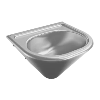 AR Einzelwaschtisch, ANIMA, Edelstahl, 450x280x400 mm, konisch, Siebventil