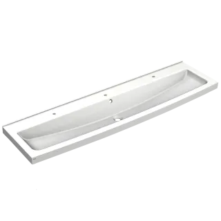 AR Waschrinne, SOLX, MIRANIT, alpinweiß, 1800x170x480 mm, 3 Hahnlöcher