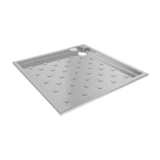 AR Duschwanne, CAMPUS, Edelstahl, 800x59x800 mm, Bodenmontage