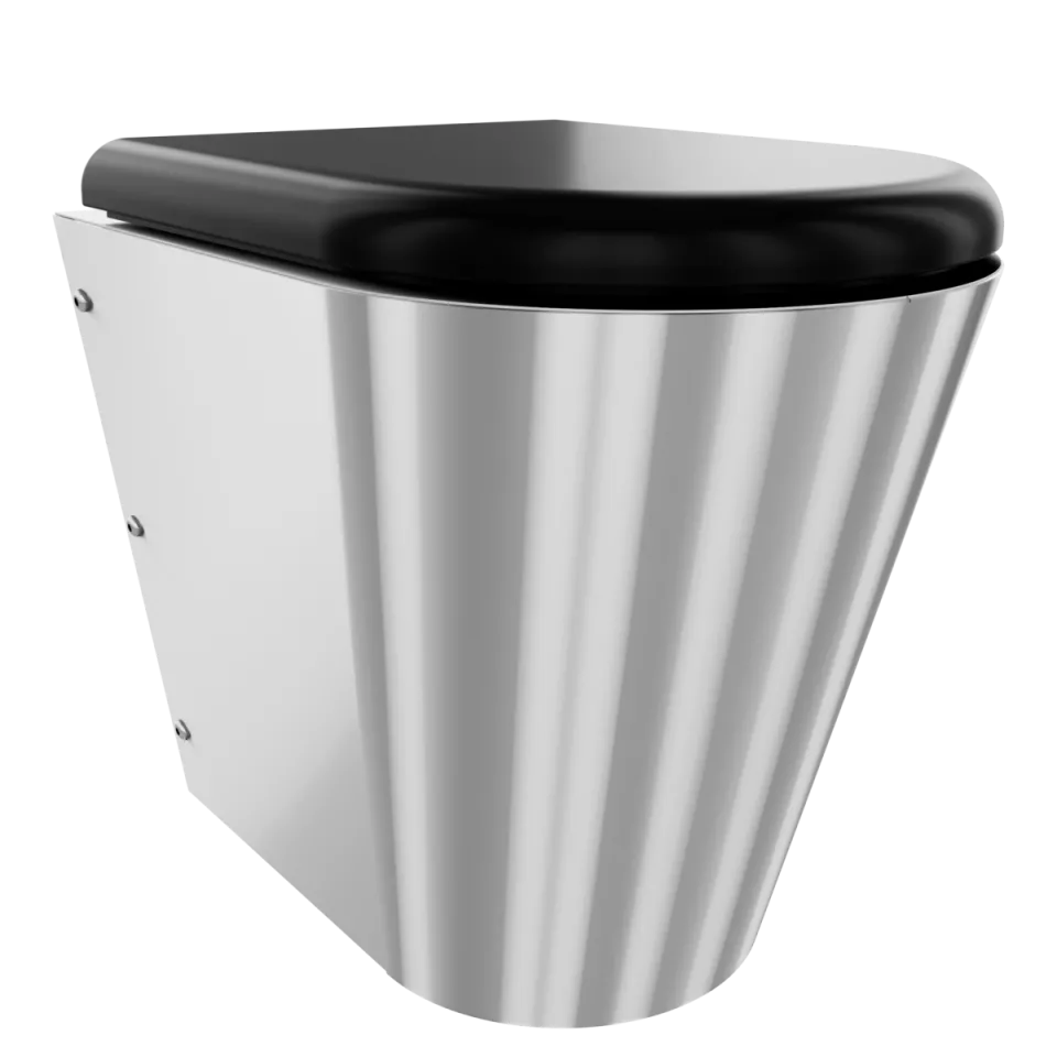 AR CAMPUS T-WC, Edelstahl, wandhängend, Stutzen bodenlang