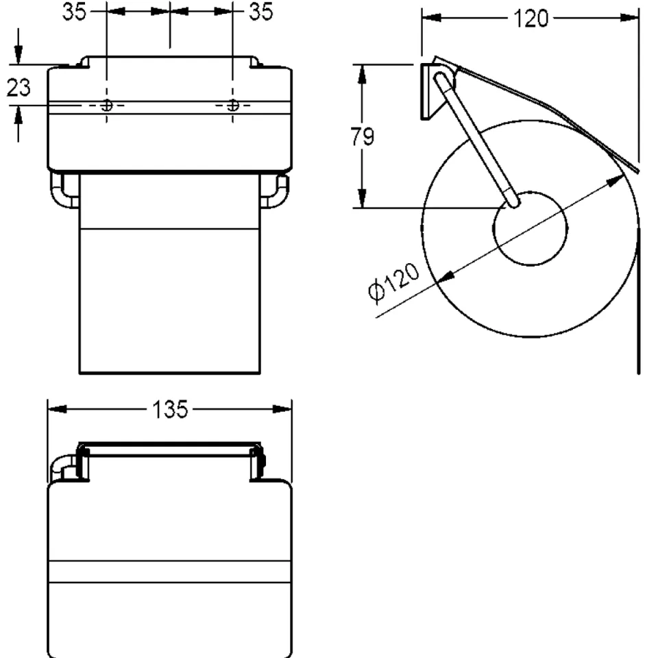 AR RODAN WC-Rollenhalter, Edelstahl, AP