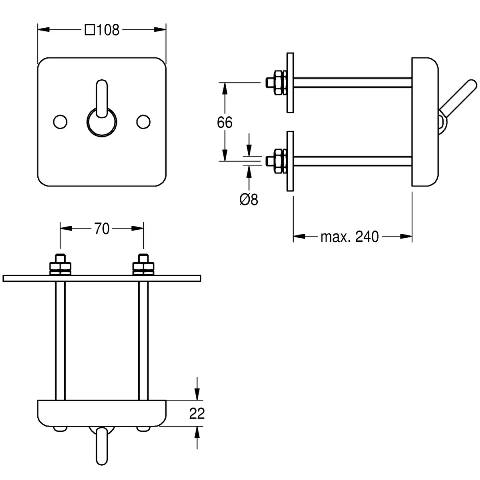 AR HEAVY DUTY Kleiderhaken, Edelstahl