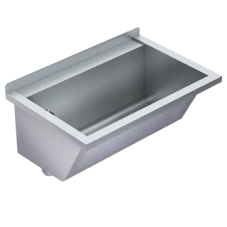 AR Waschtrog, SIRIUS, Edelstahl, 750x354x500 mm, Ablauf links