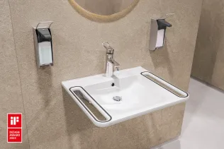 F4LT-Med Thermostat-Einhebelmischer eignen sich besonders für barrierefreie Waschplätze.