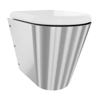 AR T-WC, CAMPUS, Edelstahl, wandhängend, 360x456x500 mm, S. bodenlang, Sitz weiß