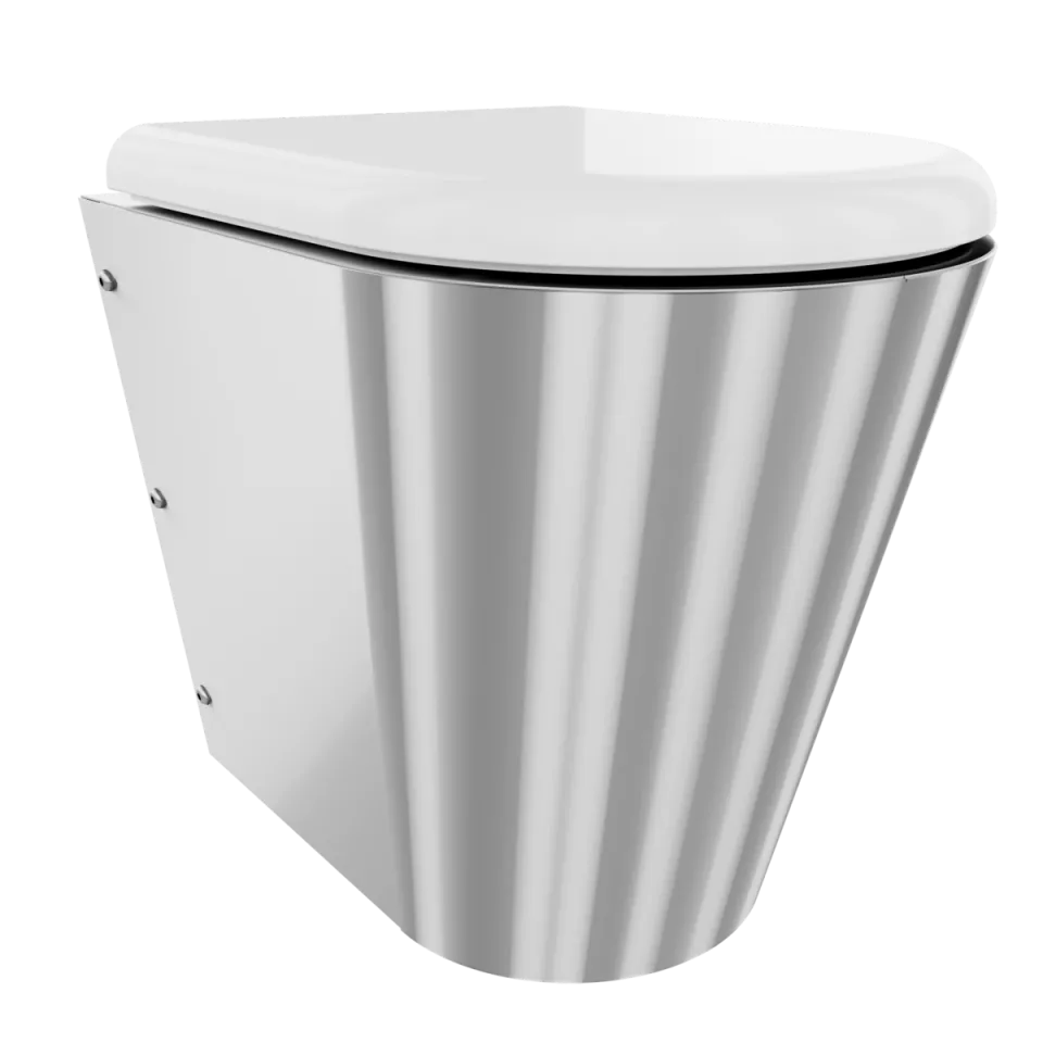 AR CAMPUS T-WC, Edelstahl, wandhängend, Stutzen bodenlang